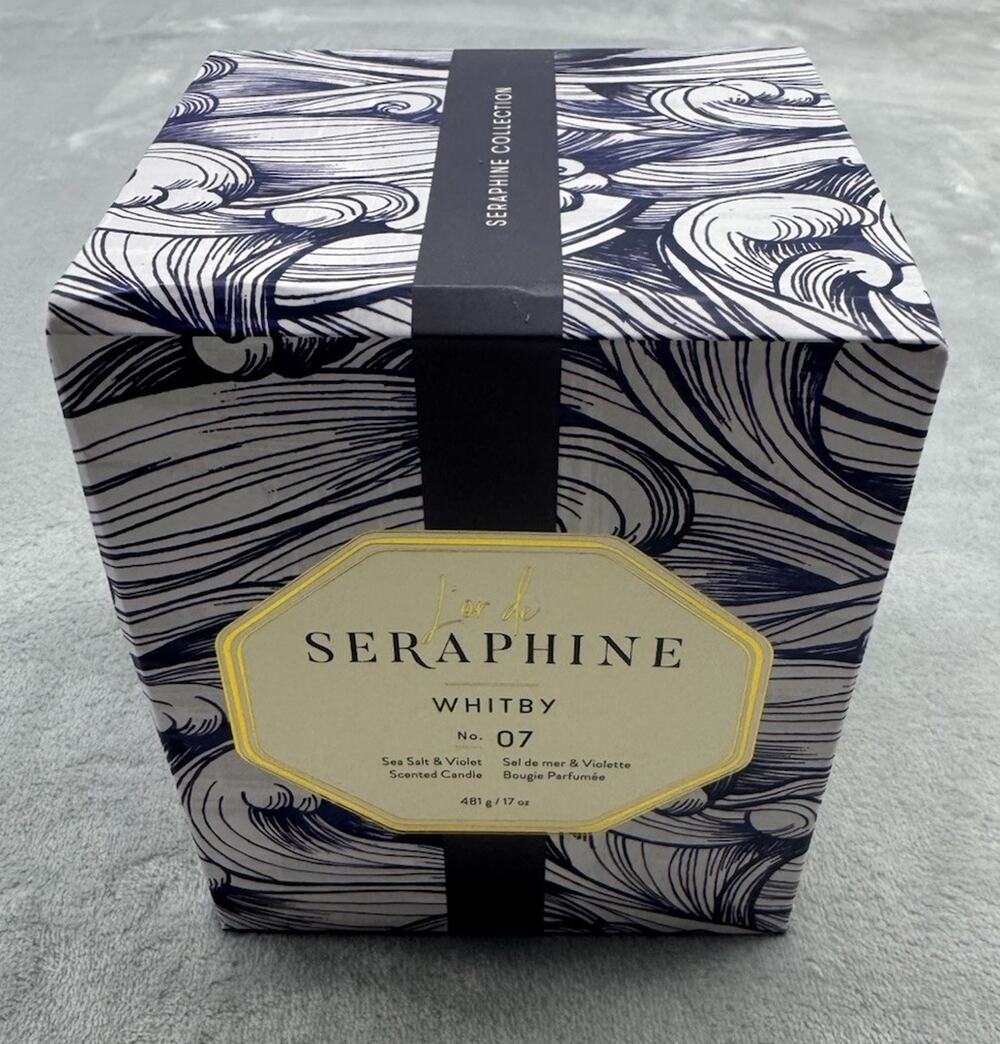New Seraphine Laina Collection Candle Zoe No. 07 Sea Salt Violet Scent 17 Oz